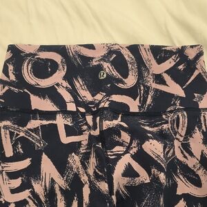 Lululemon Black and Pink Patterned Leggings